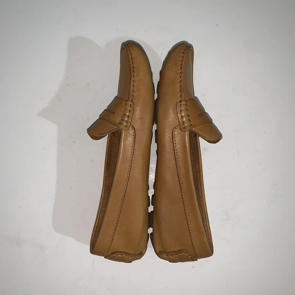 Eastland Penny Loafer Shoes Womens 9 Brown Patricia Leather Driving Mocs